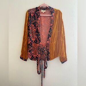 Anthropologie Velvet Wrap Top